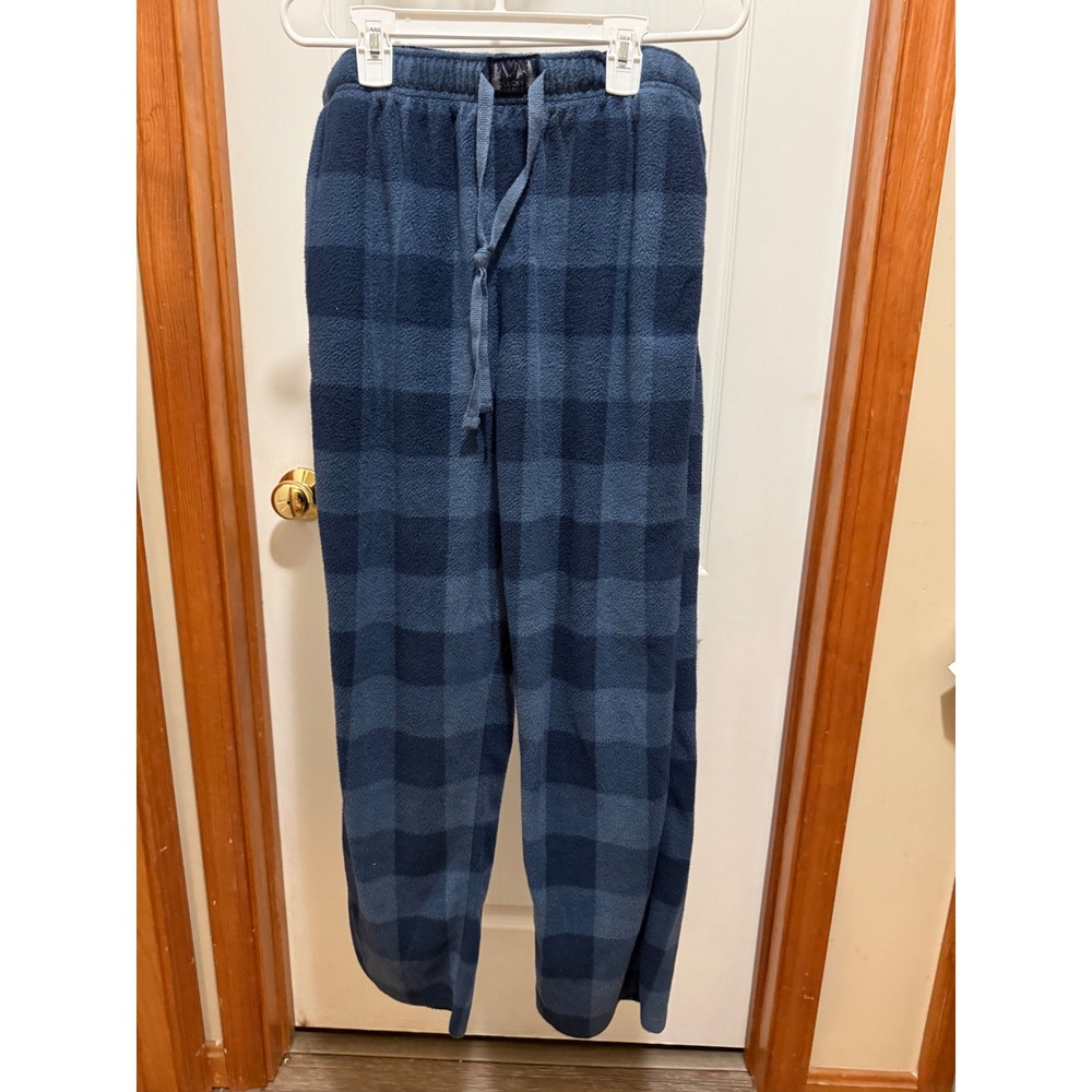 Lucky Brand Mens Blue Plaid Fleece Pajama Pants Sleepwear XL Buffalo Check